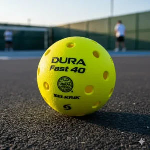Nahaufnahme des Dura Fast 40, der meistgenutzte pickleball bälle für turniere