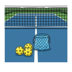 Drei Outdoor pickleball bälle mit tasche für die sichere und ordentliche Aufbewahrung