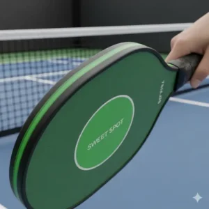 Ein auf Kontrolle ausgelegter Pickleball Schläger mit dickem Kern, der im Pickleball Schläger Test 2025 überprüft wird.