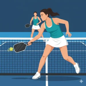 Kurzer Clip einer Spielerin mit einem leichten pickleball schläger damen.

