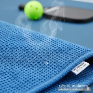 Detailansicht des Mikrofaserstoffs, der das pickleball handtuch schnell trocknend macht.