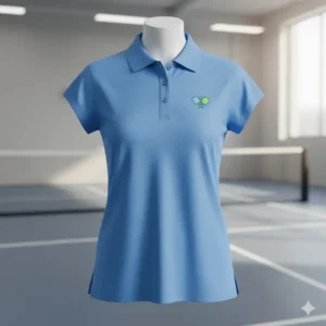 Stylisches, atmungsaktives Pickleball Polo Shirt Damen in Blau für beste Performance.