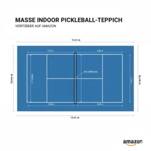 Detailansicht der Abmessungen für den pickleball teppich indoor amazon (optimierte Größe).