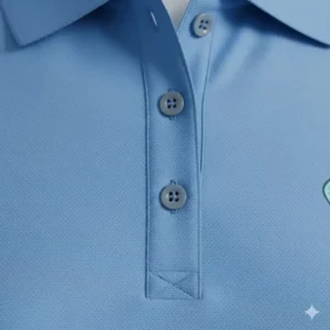 Nahaufnahme des Funktionsgewebes am Pickleball Polo Shirt Damen, das Feuchtigkeit ableitet.