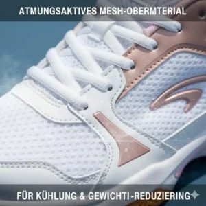 Atmungsaktives Mesh-Obermaterial der pickleball schuhe damen leicht zur Kühlung und Reduzierung des Gewichts beim Spiel.