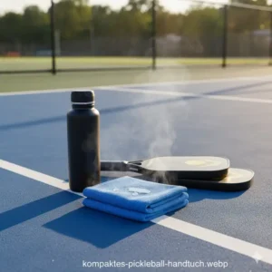 Das gefaltete und kompakte pickleball handtuch schnell trocknend in einer Sporttasche.