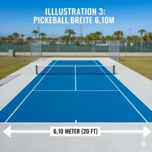 Wichtige pickleball court dimensions deutsch (Breite): Das Standardfeld ist 6,10 Meter breit.
