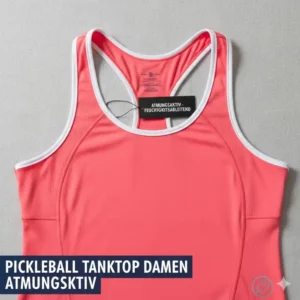 Nahaufnahme des atmungsaktiven Pickleball Kleidung Set Damen Tanktops, schnelltrocknendes Material.
