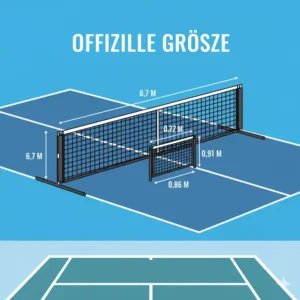 Tragbares pickleball netz tragbar kaufen in offizieller Größe (6,7m Länge) für Turniere.