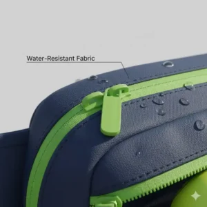 Nahaufnahme des wasserabweisenden Materials der pickleball gürteltasche klein.