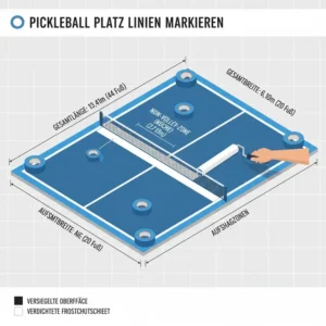 Linien der Non-Volley-Zone für den pickleball platz selber bauen.