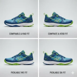 Detailansicht eines komfortablen Schuhs aus dem pickleball schuhe herren test, mit Fokus auf Passform und Atmungsaktivität.
