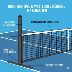 Robustes pickleball netz tragbar kaufen mit wetterbeständigem Stahlrahmen.