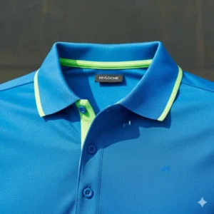 Ergonomischer Kragen oder Halsausschnitt des Oberteils aus dem Pickleball Kleidung Set Herren für ablenkungsfreien Komfort.