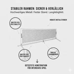 Stabiles gestell für das pickleball netz indoor faltbar system.