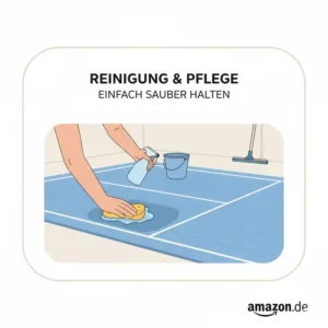 Darstellung des einfachen Transports und Aufbaus des pickleball teppich indoor amazon.