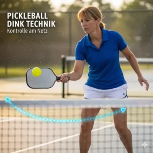 Fokus auf die Dink-Technik als eine der pickleball schlagtechnik übungen am Netz.