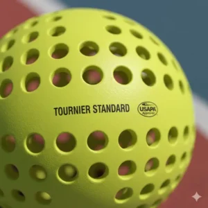 Nahaufnahme des Lochmusters, das die Flugeigenschaften von pickleball bälle turnier standard beeinflusst.