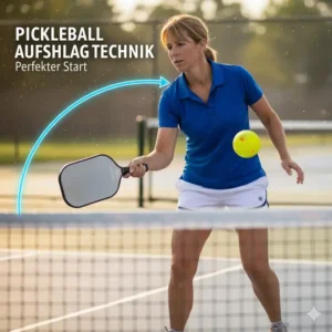 Korrekte Aufschlagtechnik (Serve), essenzieller Teil der pickleball schlagtechnik übungen.