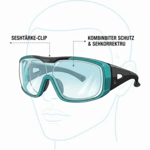 Sportbrille mit Sehstärke-Einsatz, kombiniert Pickleball Brille Schutz und Korrektur der Sehschwäche.