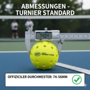 Messung des Durchmessers zur Sicherstellung der Dimensionsanforderungen für pickleball bälle turnier standard.