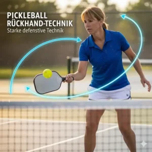 Die korrekte Ausführung der Rückhand, eine der pickleball schlagtechnik übungen.