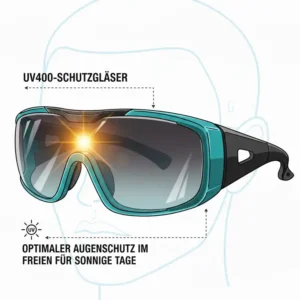 Pickleball Brille Schutz mit UV400-Gläsern, bietet optimalen Pickleball Brille Schutz im Freien.