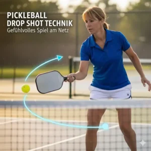 Spieler führt einen Drop Shot aus, um die pickleball schlagtechnik übungen zu perfektionieren.