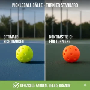 Leuchtende Farben (Gelb/Grün) zur Gewährleistung der optimalen Sichtbarkeit von pickleball bälle turnier standard auf dem Platz.