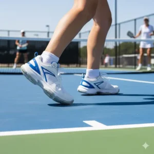Pickleball Kleidung Turnier Damen Schuhe: Spezielle Sportschuhe mit Seitenstabilität für schnelle Richtungswechsel.
