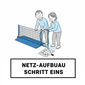 Anleitung zum einfachen Aufbau des Netzes aus dem Pickleball Set Senioren Einfach.