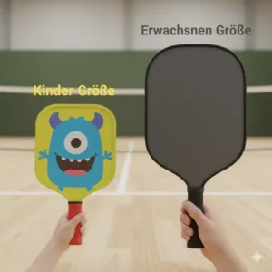 Größenvergleich des Kinderschlägers aus dem Pickleball Set Kinder günstig