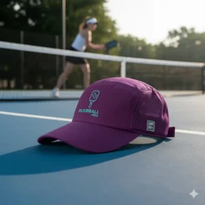 Sportlicher Pickleball Cap Damen Sonnenschutz (Visor-Stil) in Lila, eine leichte Alternative zur Kappe.
