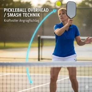Der Overhead Smash zur Verbesserung der pickleball schlagtechnik übungen und Aggressivität.