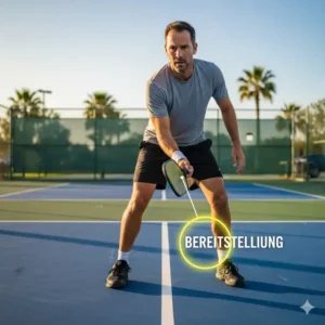 Die richtige Grundstellung als einer der besten pickleball tipps schnelle reaktion.