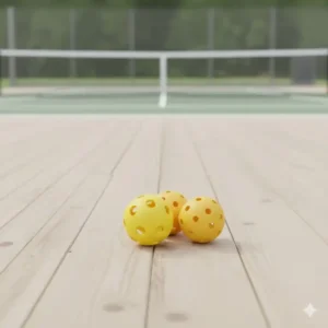 Die im Set enthaltenen gelben Pickleball Geschenkset Amazon-Bälle für optimales Spiel.