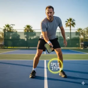 Der Split-Step gehört zu den pickleball tipps schnelle reaktion für mehr Dynamik.