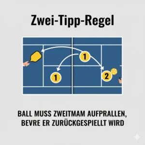 Die Double-Bounce-Regel einfach erklärt als Teil der pickleball regeln für anfänger.