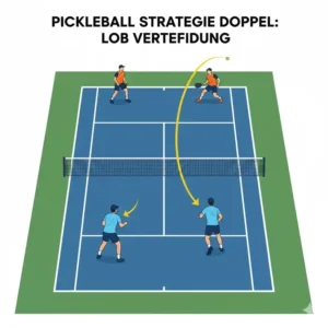 Effektive Verteidigung gegen Lobs innerhalb der gÀngigen Pickleball Strategie Doppel.