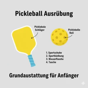 Die richtige Ausrüstung für den Start und die ersten pickleball regeln für anfänger.