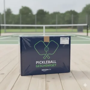 Die attraktive Verkaufsverpackung des Pickleball Geschenkset Amazons, bereit zum Verschenken.
