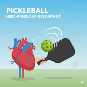 Eine Darstellung der Herzgesundheit durch pickleball gesundheitliche vorteile.
