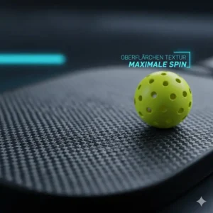 Nahaufnahme der Textur, die diesen pickleball schläger spin optimiert, für maximale Reibung.