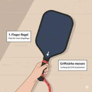 Die passende Griffstärke finden und die pickleball richtige ausrüstung wählen.