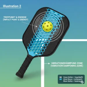 Impact zone analysis showing pickleball schläger vibrationsdämpfung in action.