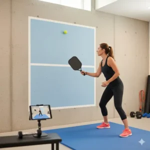 Ăbungen an der Wand als effektive Pickleball Training zuhause Tipps zur Verbesserung der Volleys.