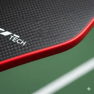 Verstärkter Kantenschutz an einem pickleball schläger langlebiges material für mehr Schutz.