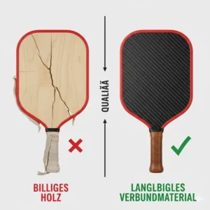Ein direkter Qualitätsvergleich für einen pickleball schläger langlebiges material gegenüber Holz.