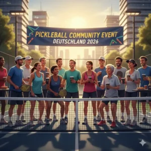 Menschen, die nach einem Match zusammenkommen und die soziale Seite vom pickleball trend deutschland 2026 genieĂen.