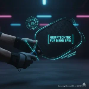 Die richtige Handhaltung für einen pickleball schläger spin optimiert zur Maximierung des Topspins.